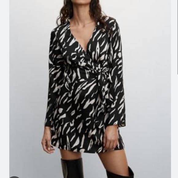 Mango Patterned Tie Dress - Picture 2 of 5